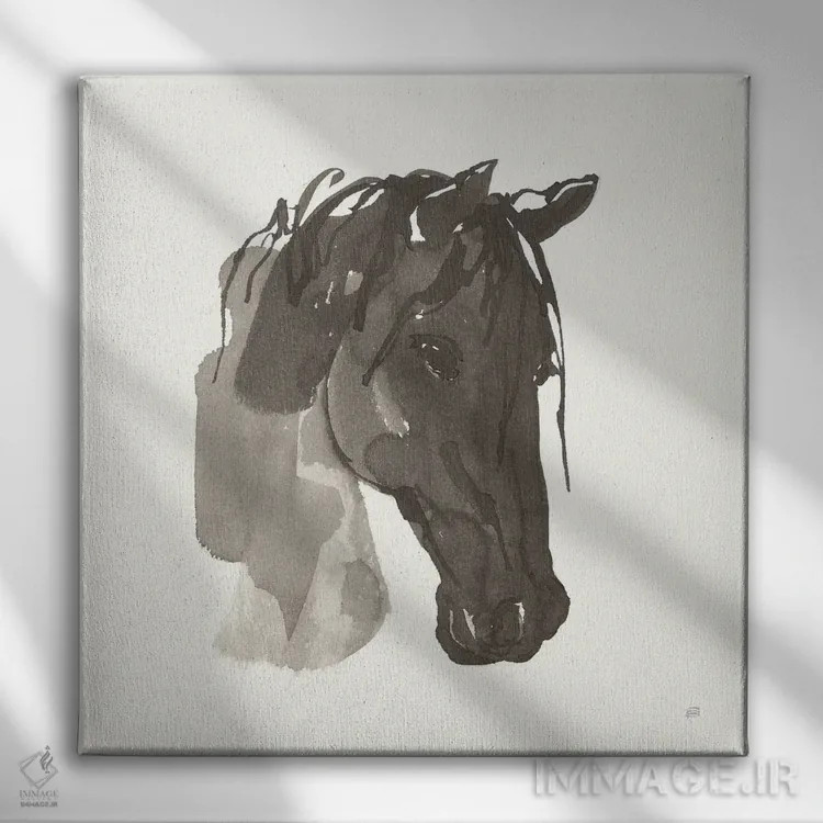 تابلو پرترهٔ اسب شماره یک اثر کریس پاشکه - نمای روبهرو روی دیوار