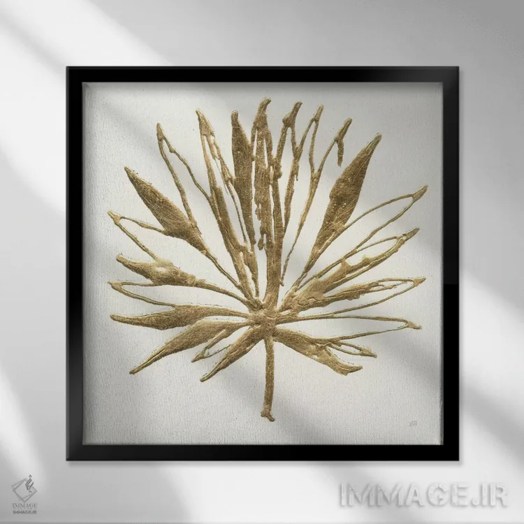 تابلو نخل زراندود شماره هفت اثر کریس پاشکه - نمای قابدار مشکی