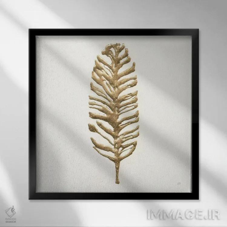 تابلو نخل زراندود شماره سه اثر کریس پاشکه - نمای قابدار مشکی