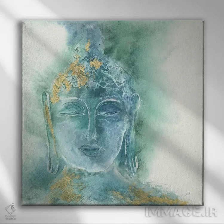 تابلو بودای زراندود شماره یک اثر کریس پاشکه - نمای روبهرو روی دیوار