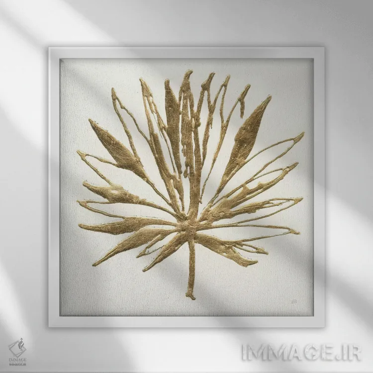 تابلو نخل زراندود شماره هفت اثر کریس پاشکه - نمای قابدار سفید