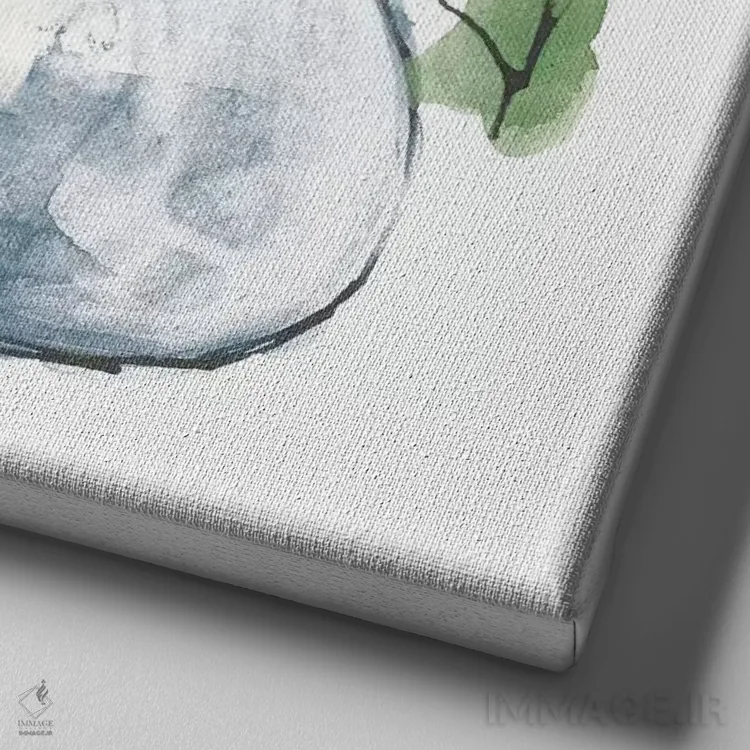 تابلو برگ بزرگ گیاه شماره چهار (سبز تیره) اثر کریس پاشکه - نمای نزدیک بافت بوم