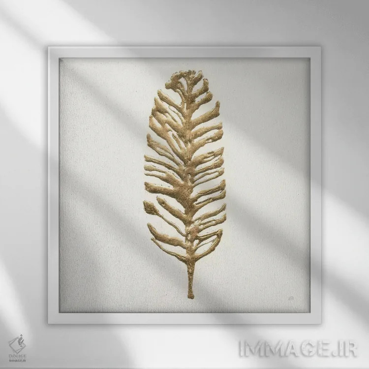 تابلو نخل زراندود شماره سه اثر کریس پاشکه - نمای قابدار سفید