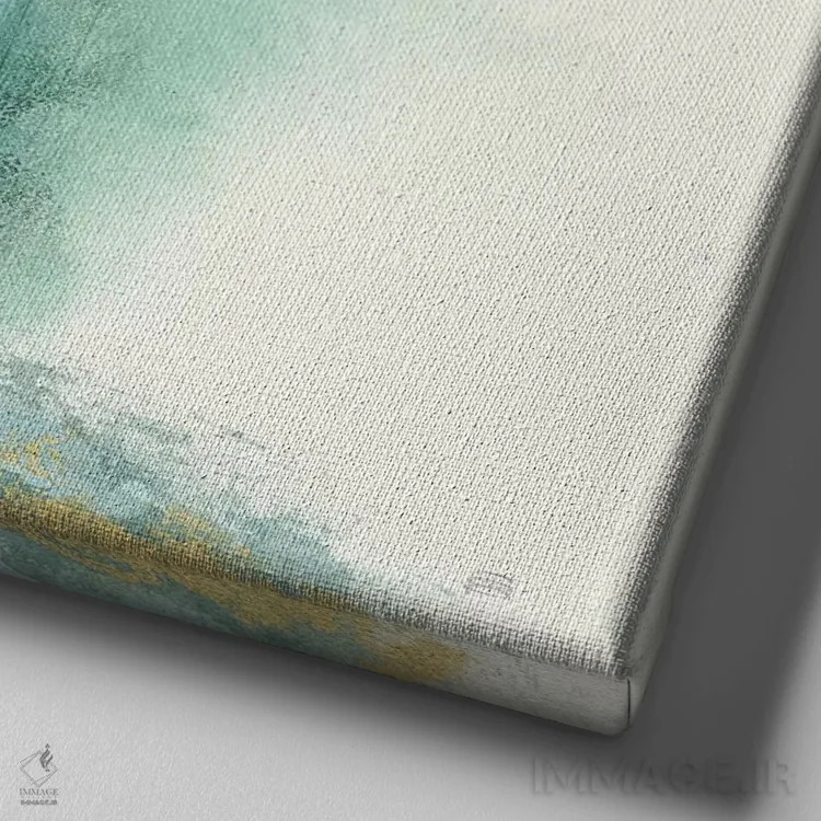 تابلو بودای زراندود شماره یک اثر کریس پاشکه - نمای نزدیک بافت بوم