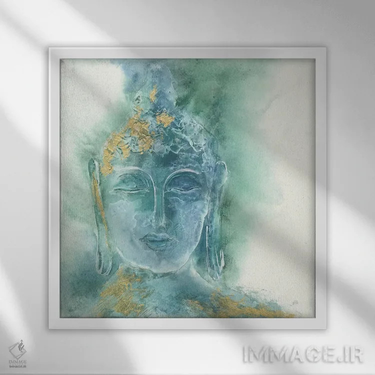 تابلو بودای زراندود شماره یک اثر کریس پاشکه - نمای قابدار سفید