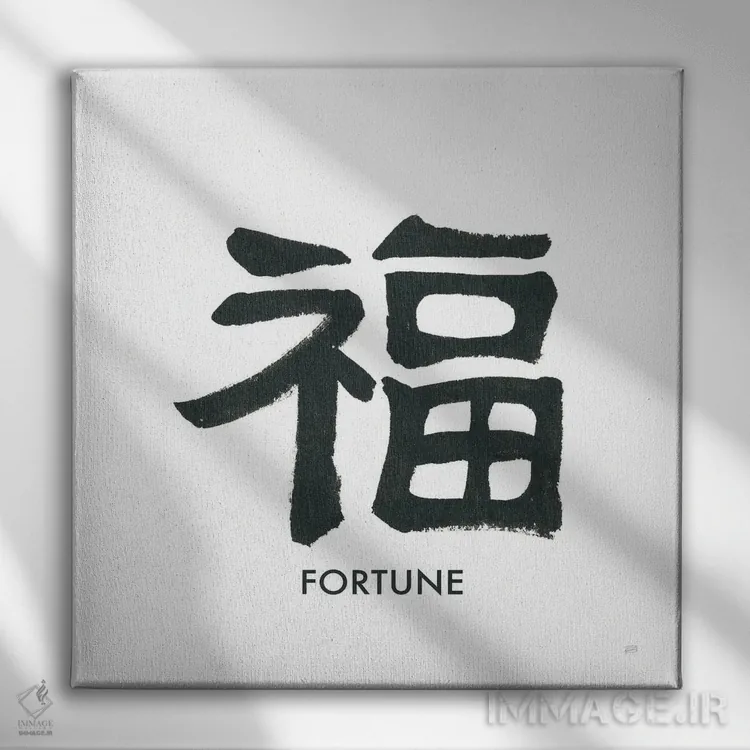 تابلو واژهٔ بخت اثر کریس پاشکه - نمای روبهرو روی دیوار