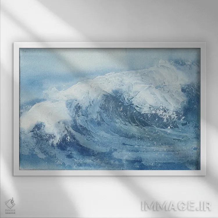 تابلو امواج شماره چهار اثر کریس پاشکه - نمای قابدار سفید