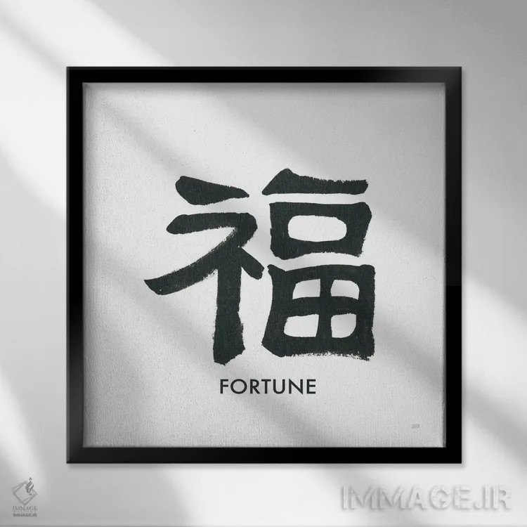 تابلو واژهٔ بخت اثر کریس پاشکه - نمای قابدار مشکی