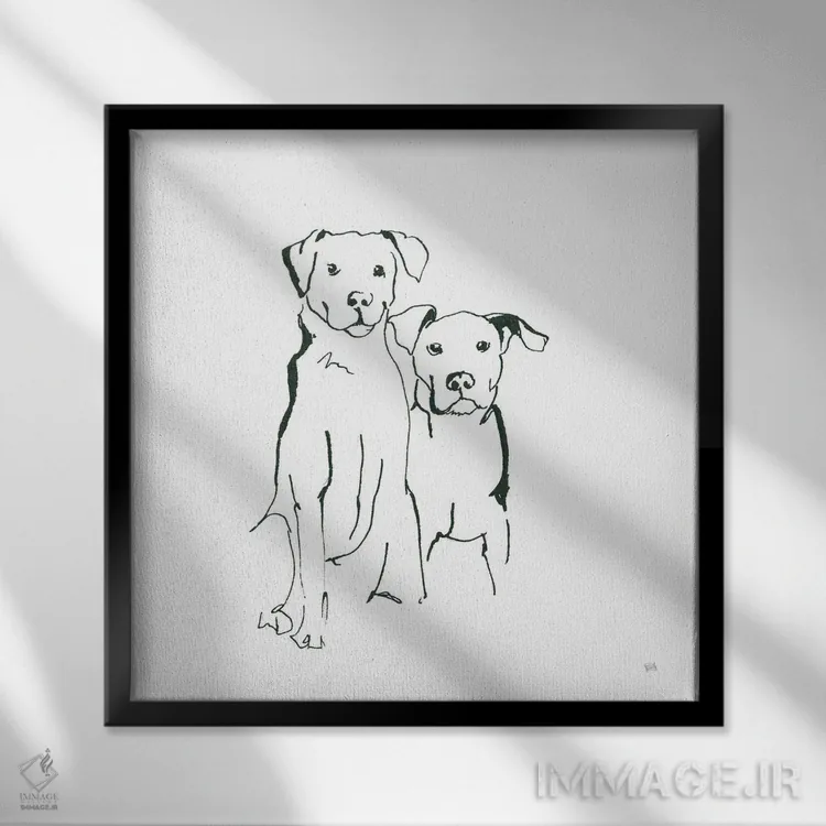 تابلو سگهای دورگه دوستداشتنی شماره چهار اثر کریس پاشکه - نمای قابدار مشکی