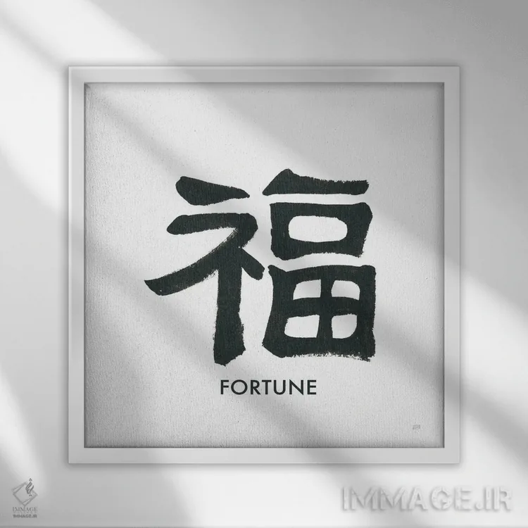 تابلو واژهٔ بخت اثر کریس پاشکه - نمای قابدار سفید