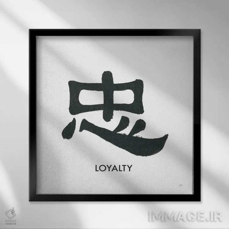 تابلو واژهٔ وفاداری اثر کریس پاشکه - نمای قابدار مشکی