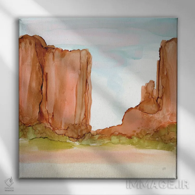 تابلو چشمانداز بیابانی شماره شش اثر کریس پاشکه - نمای روبهرو روی دیوار