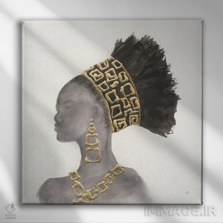 تابلو زیبایی با زیور سر شماره دو اثر کریس پاشکه - نمای روبهرو روی دیوار