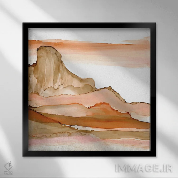 تابلو چشمانداز بیابانی شماره پنج اثر کریس پاشکه - نمای قابدار مشکی