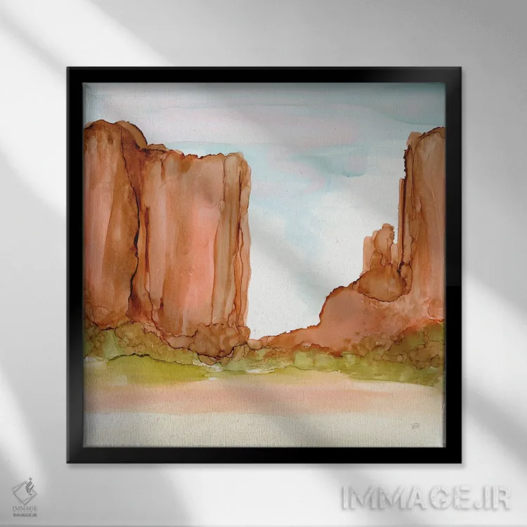 تابلو چشمانداز بیابانی شماره شش اثر کریس پاشکه - نمای قابدار مشکی