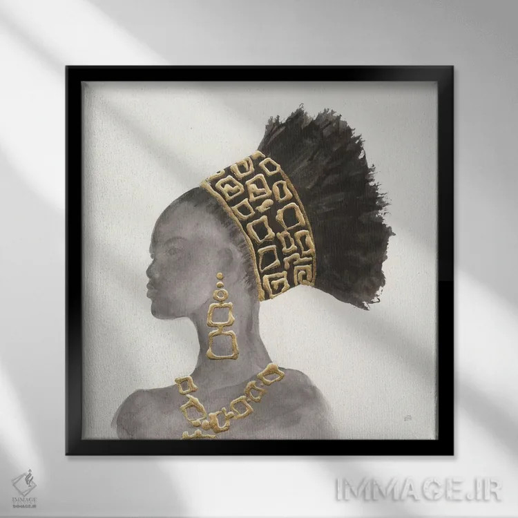 تابلو زیبایی با زیور سر شماره دو اثر کریس پاشکه - نمای قابدار مشکی
