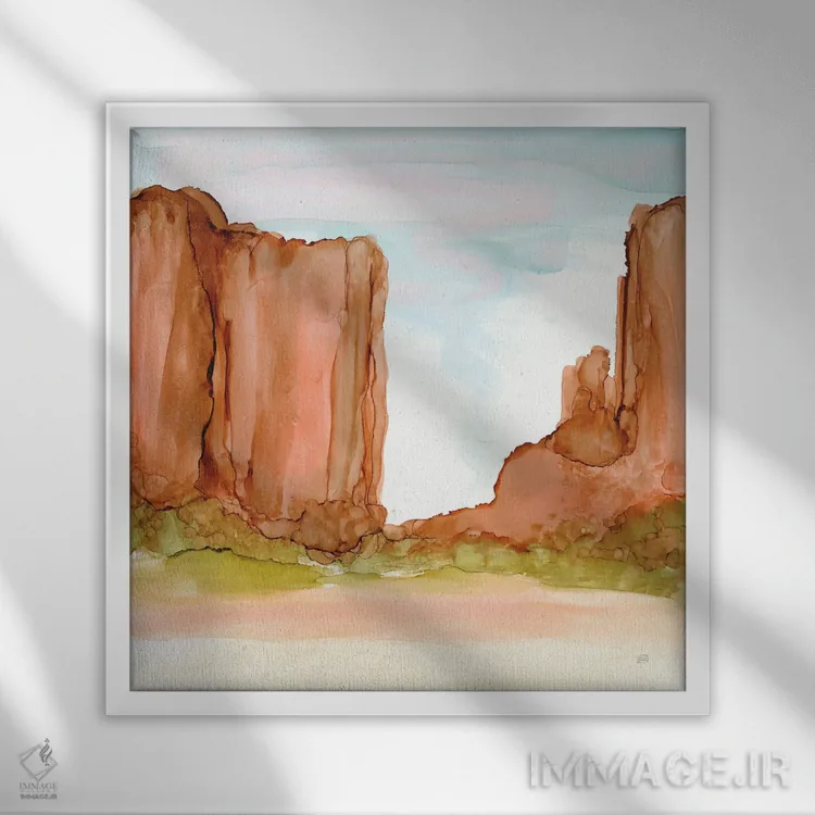 تابلو چشمانداز بیابانی شماره شش اثر کریس پاشکه - نمای قابدار سفید