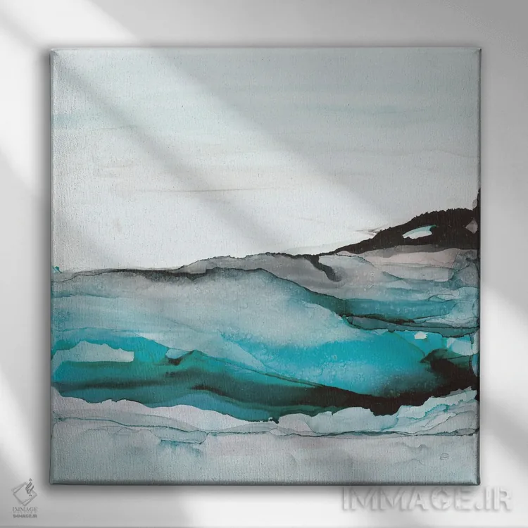 تابلو چشمانداز آبی شماره یک اثر کریس پاشکه - نمای روبهرو روی دیوار