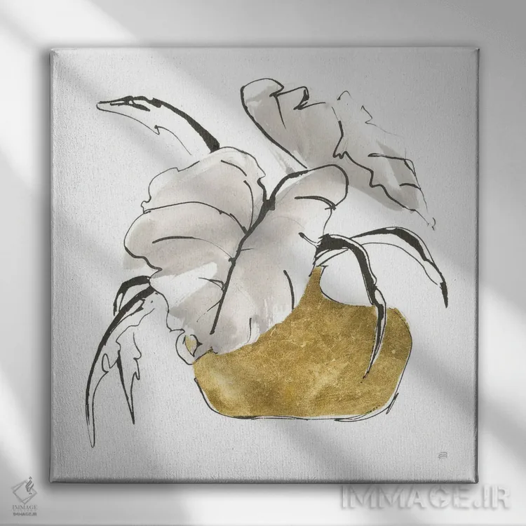 تابلو گلدان زراندود ظریف شماره دو اثر کریس پاشکه - نمای روبهرو روی دیوار