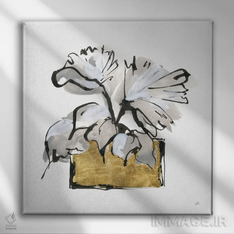 تابلو گلدان زراندود شماره چهار اثر کریس پاشکه - نمای روبهرو روی دیوار