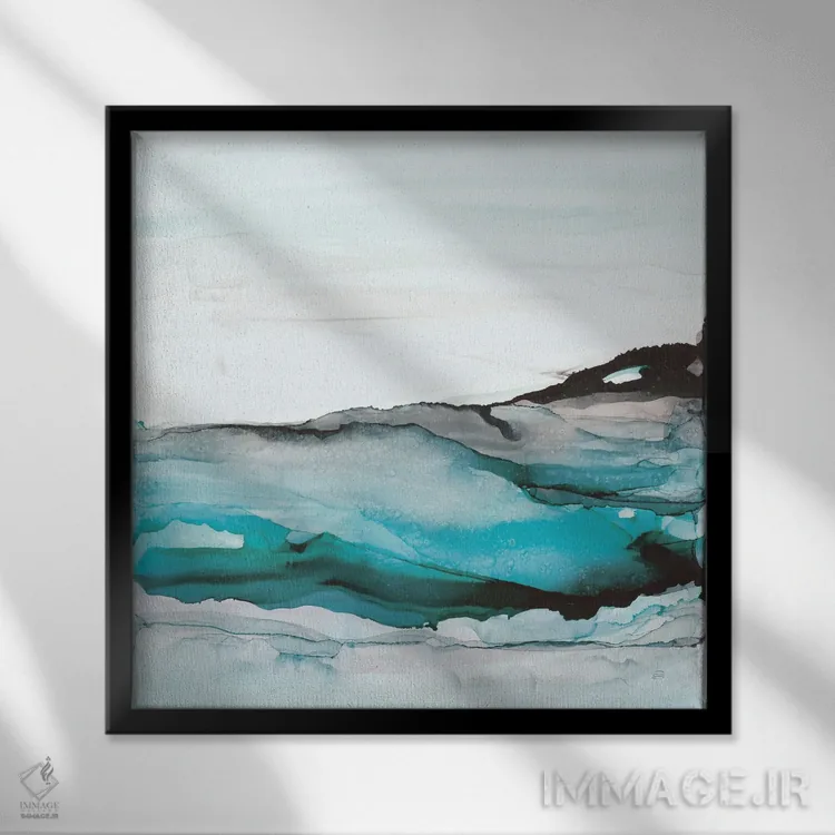 تابلو چشمانداز آبی شماره یک اثر کریس پاشکه - نمای قابدار مشکی