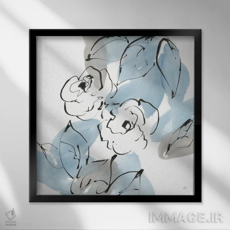 تابلو خنثیهای آبی شماره یک اثر کریس پاشکه - نمای قابدار مشکی