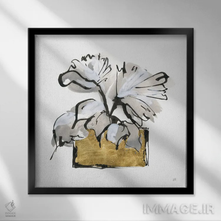 تابلو گلدان زراندود شماره چهار اثر کریس پاشکه - نمای قابدار مشکی