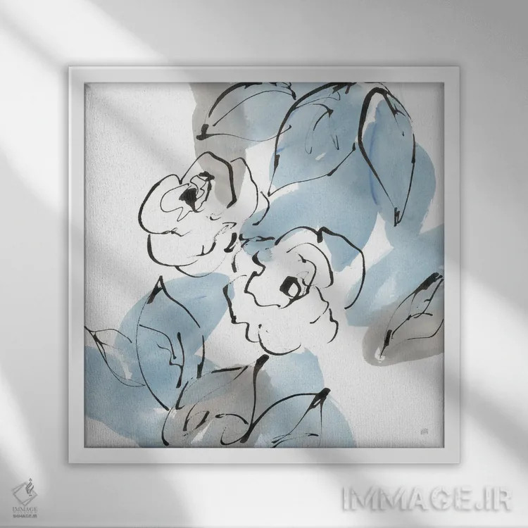 تابلو خنثیهای آبی شماره یک اثر کریس پاشکه - نمای قابدار سفید