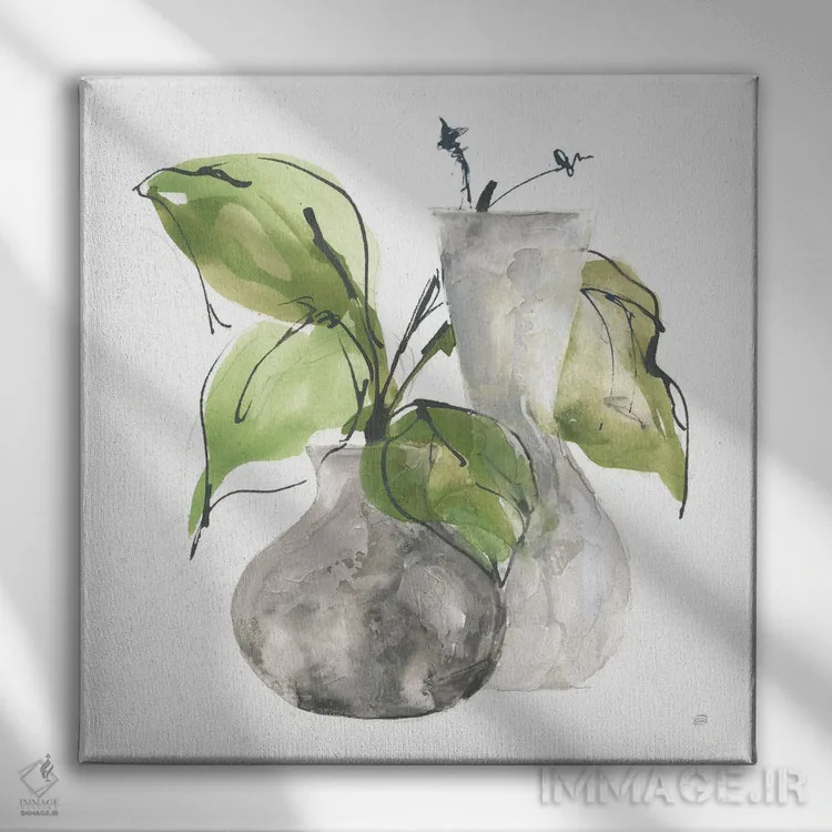 تابلو دو گلدان شماره ۳ اثر کریس پاشکه - نمای روبهرو روی دیوار