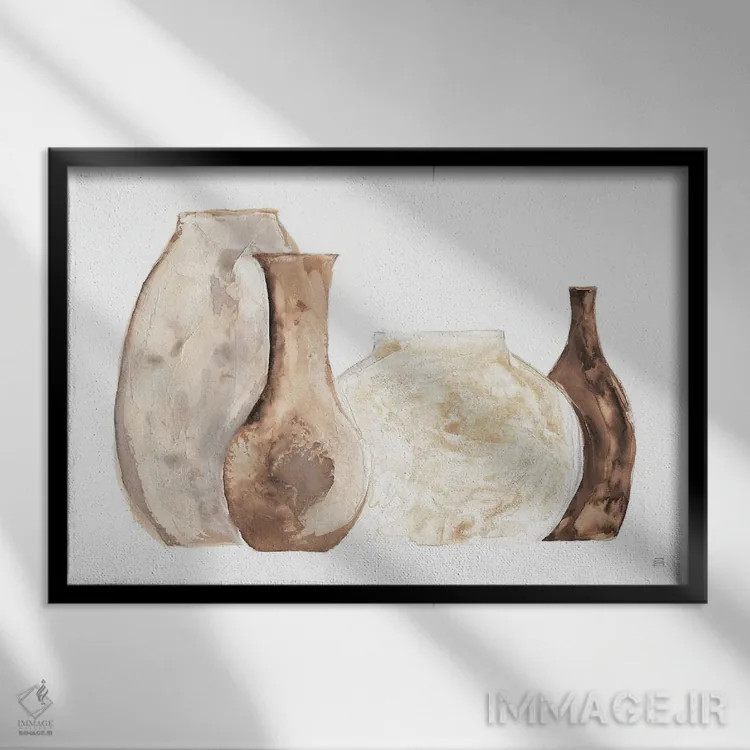 تابلو گلدانهای خنثی شماره دو اثر کریس پاشکه - نمای قابدار مشکی