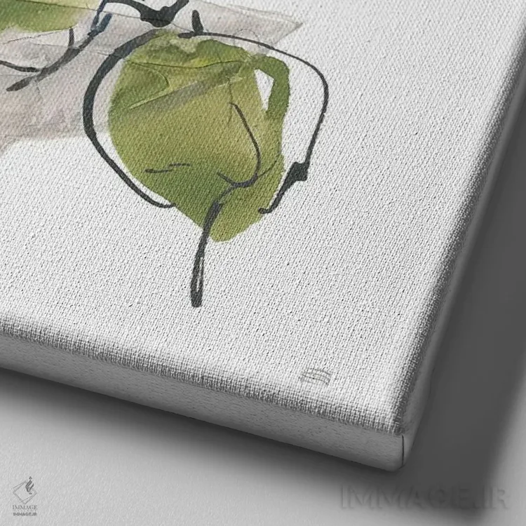 تابلو دو گلدان شماره ۲ اثر کریس پاشکه - نمای نزدیک بافت بوم