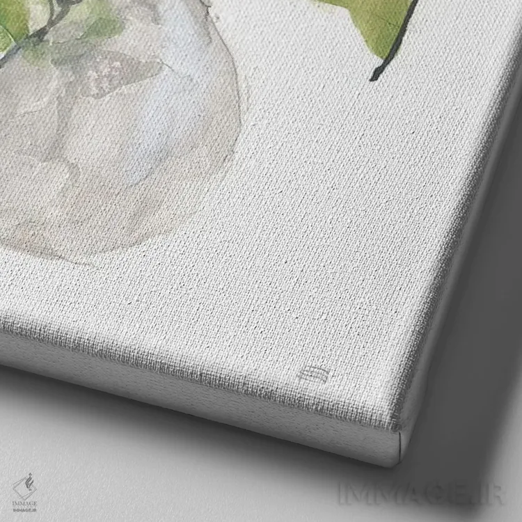 تابلو دو گلدان شماره ۳ اثر کریس پاشکه - نمای نزدیک بافت بوم