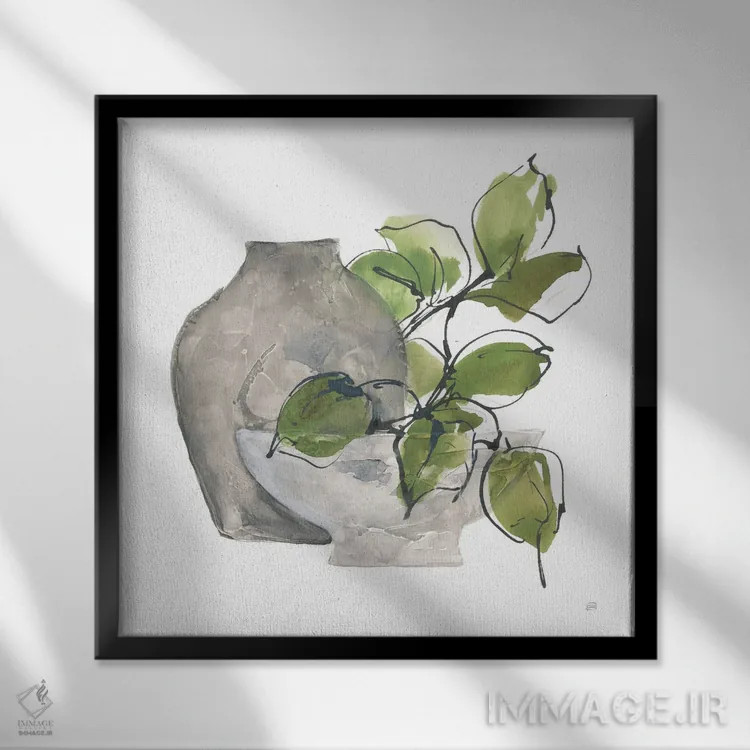 تابلو دو گلدان شماره ۲ اثر کریس پاشکه - نمای قابدار مشکی