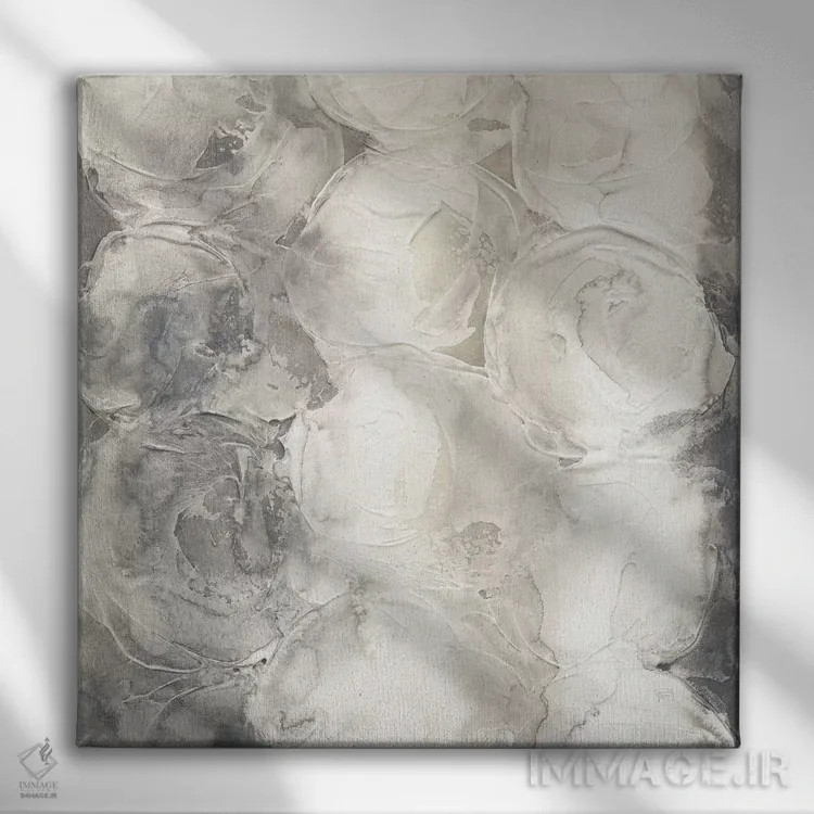 تابلو دایرههای خاکستری شماره ۱ اثر کریس پاشکه - نمای روبهرو روی دیوار