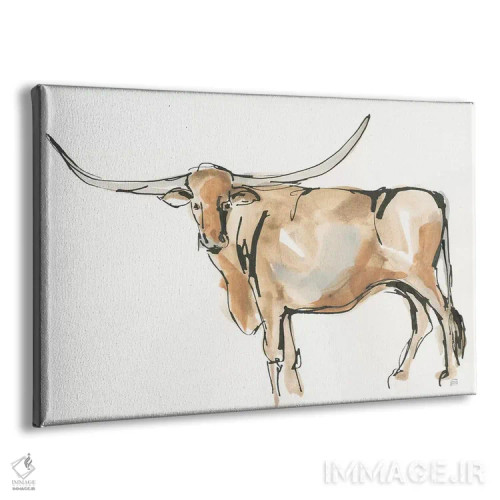 تابلو لانگهورن شماره ۲ (گاو شاخبلند) اثر کریس پاشکه - نمای پرسپکتیو محصول