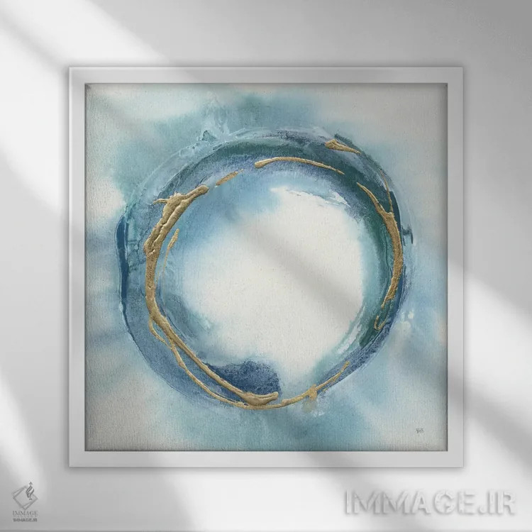 تابلو بودا انسو (دور دایره فلسفی ژاپنی) اثر کریس پاشکه - نمای قابدار سفید