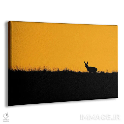 تابلو غروب آهوی شاخچنگالی بر خطالرأس اثر کریستوفر توماس - نمای پرسپکتیو محصول