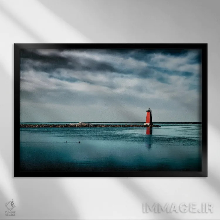 تابلو چراغ قرمز راهنما اثر کریستوفر توماس - نمای قابدار مشکی