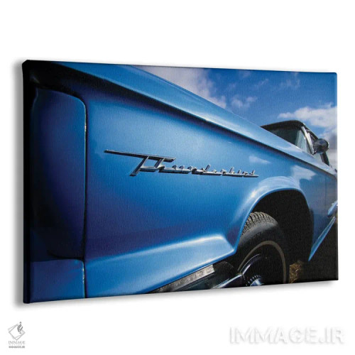 تابلو تاندربرد آبی آسمانی (خودرو مشهور) اثر کریستوفر توماس - نمای پرسپکتیو محصول