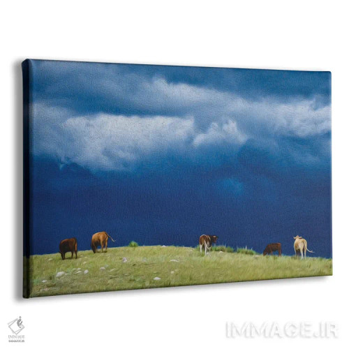 تابلو چرندگان دامنه طوفانی اثر کریستوفر توماس - نمای پرسپکتیو محصول