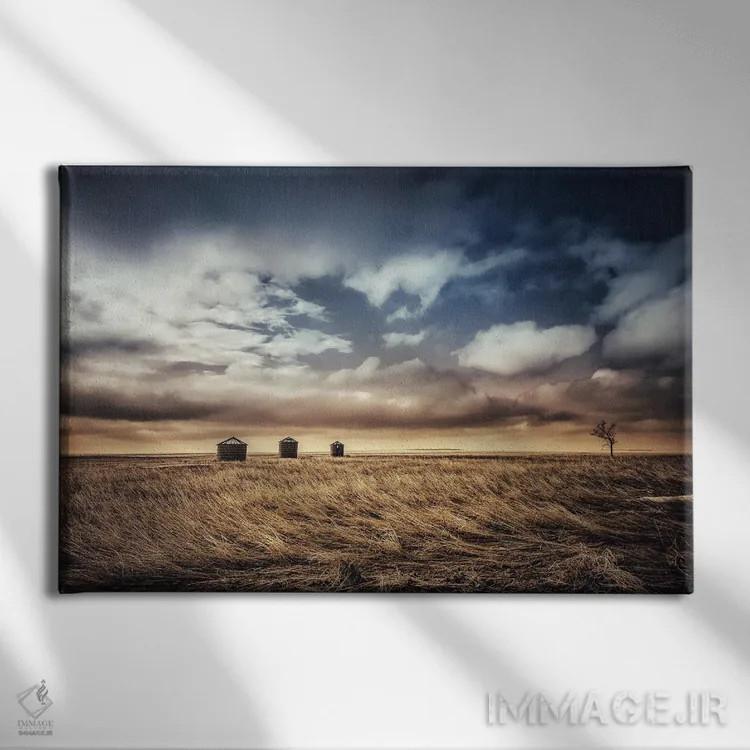 تابلو دشتهای بادخورده اثر کریستوفر توماس - نمای روبهرو روی دیوار