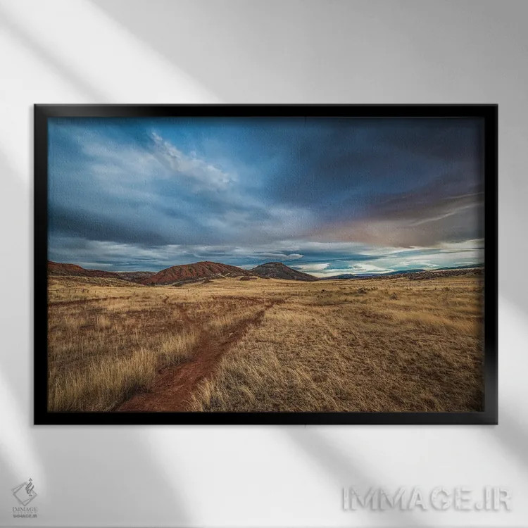 تابلو حومه باز و وسیع اثر کریستوفر توماس - نمای قابدار مشکی