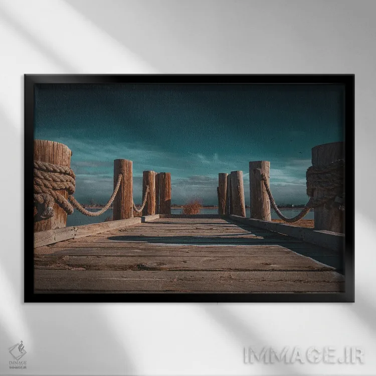 تابلو اسکله دریاچه ویندزور اثر کریستوفر توماس - نمای قابدار مشکی