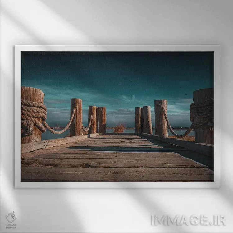 تابلو اسکله دریاچه ویندزور اثر کریستوفر توماس - نمای قابدار سفید