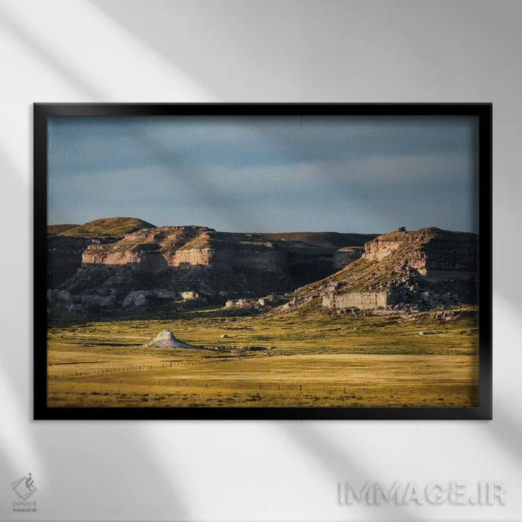 تابلو صخرههای گچی اثر کریستوفر توماس - نمای قابدار مشکی