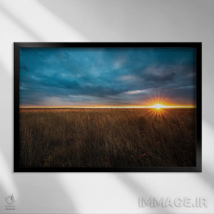 تابلو غروب دشتهای کلرادو اثر کریستوفر توماس - نمای قابدار مشکی