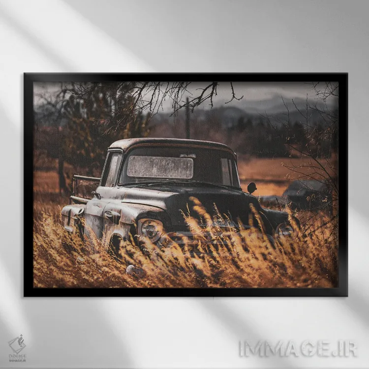 تابلو شورولت قدیمی پدر اثر کریستوفر توماس - نمای قابدار مشکی