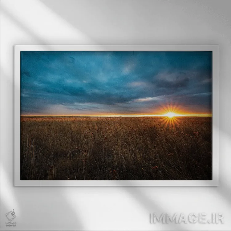 تابلو غروب دشتهای کلرادو اثر کریستوفر توماس - نمای قابدار سفید