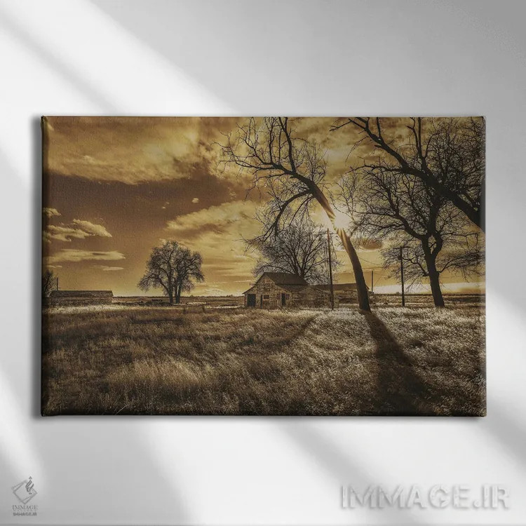 تابلو مزرعه فراموششده اثر کریستوفر توماس - نمای روبهرو روی دیوار