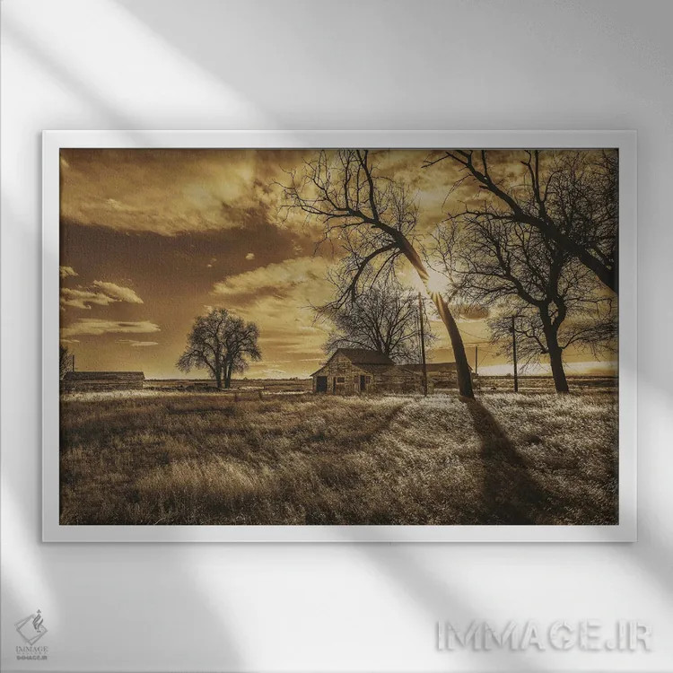 تابلو مزرعه فراموششده اثر کریستوفر توماس - نمای قابدار سفید